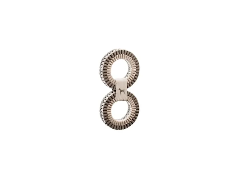 NOAH & PAW Luxury Dog Toy, Dog Rope Toy- Double Ring, Beige