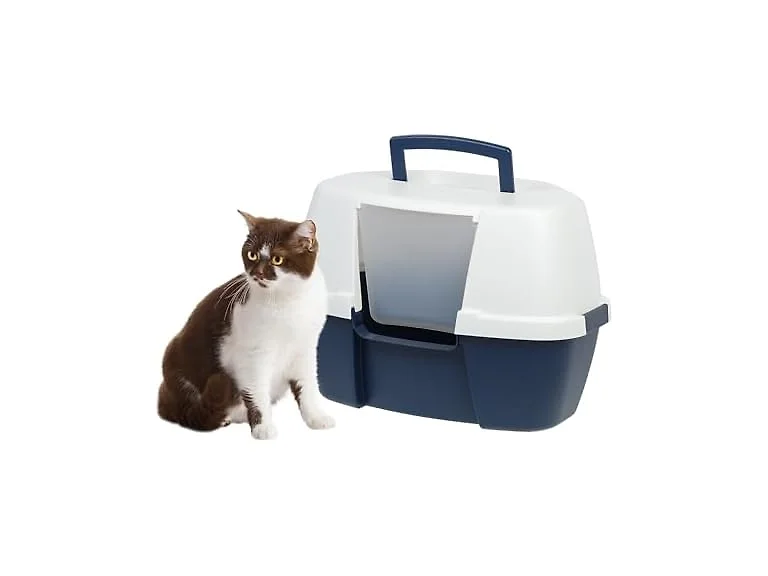 IRIS USA Large Corner Cat Litter Box with Lid