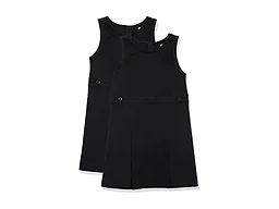 Amazon Essentials Girls' School Uniform Pleated Jumper Dress, Black, X-Large Slim