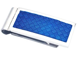 Blackjack Jewelry S-BJM21BL Stainless Steel Chevron Money Clip Blue 