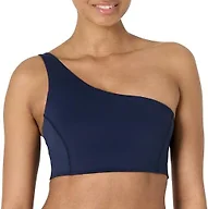 Amazon Essentials Women's Formflex One Shoulder Sports Bra Navy Medium