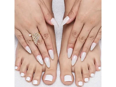 GLAMERMAID 48Pcs 2Packs Press on Nails, White