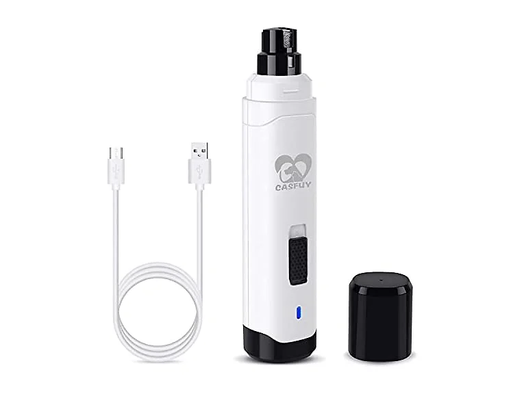 Casfuy White Quiet Upgraded Dog Nail Grinder