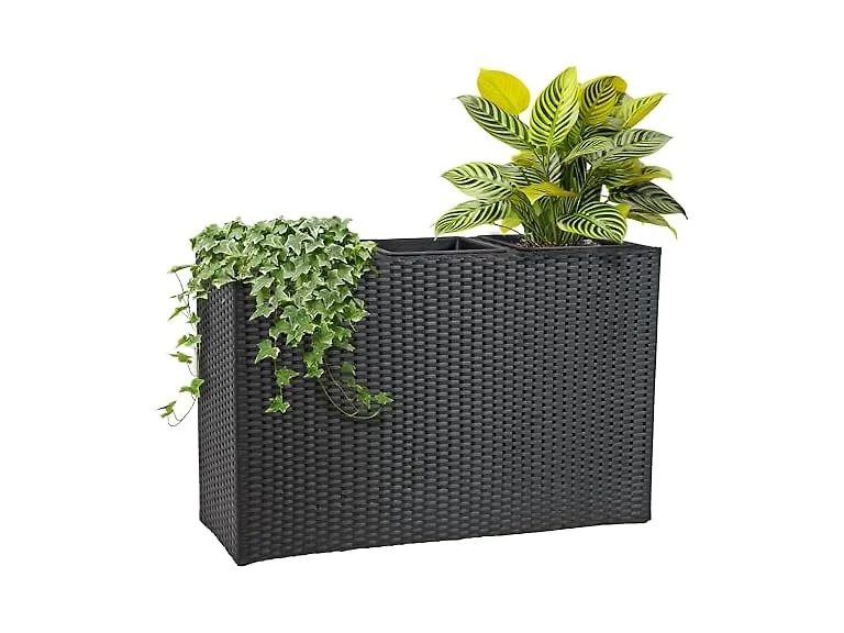 Sunnydaze 3-Section Tall Wicker Planter Box