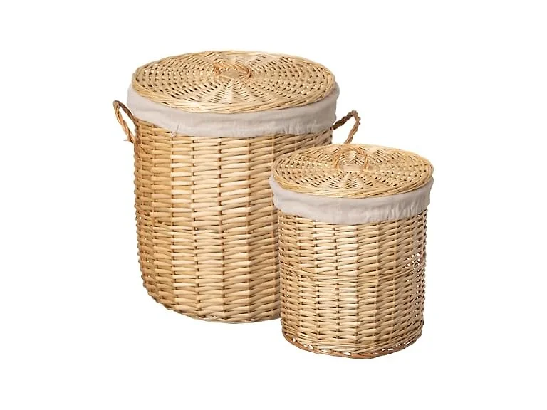 WICKERWISE Wickerwise Set of 2 Round Willow Wicker