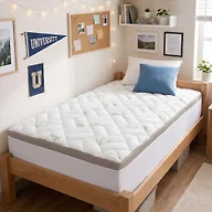NEWDECO Twin XL Mattress Topper Cooling Bamboo Viscose Top Mattress Pad