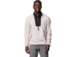 Columbia Mens Sequoia Grove Half Zip Fleece Jacket, Dark Stone/Black, X-Small