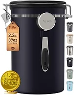 Veken Coffee Canister,39OZ, 2.2lbs,Large Airtight Stainless Steel Container
