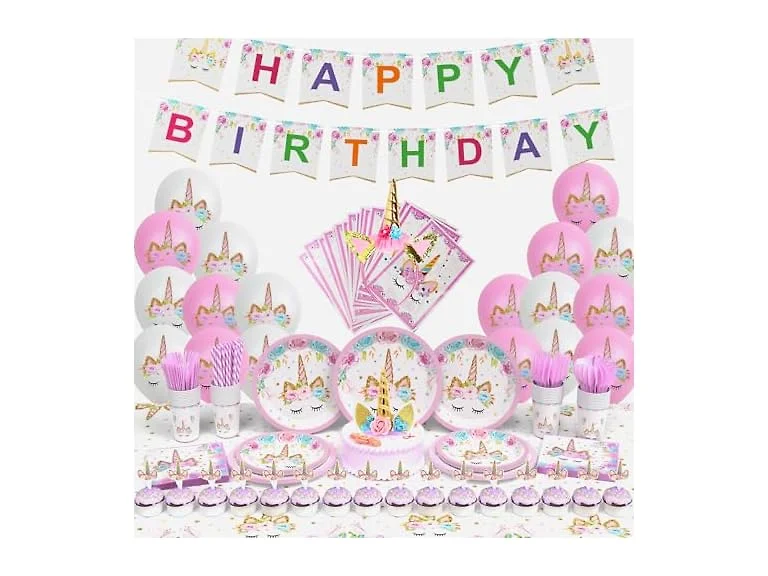 142 PC Unicorn Birthday Party Kit