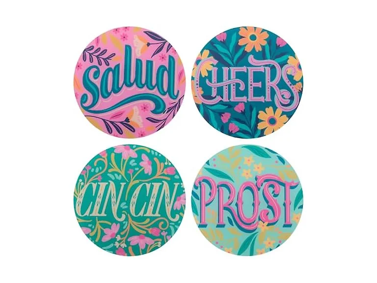 Karma, Acrylic Round Coaster Set of 4 