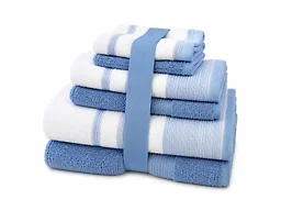 Noble House NH-6Pcs 2Tone Towel Set - Blue 6-Piece Set 6