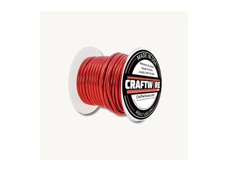 Red Bendable Craft Metal Wire - 8 Gauge -