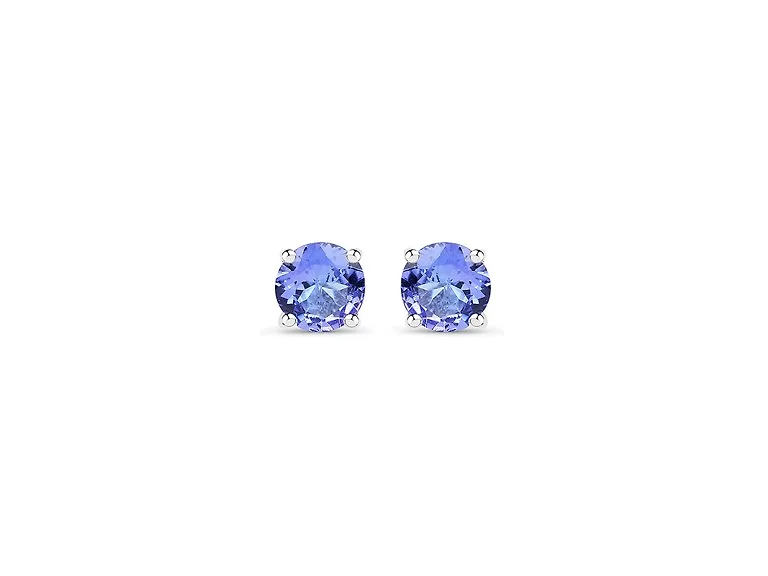 Yeidid Round Cut Tanzanite Stud Earrings