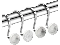 J&V TEXTILES 8234-CH-SG  Set of 12 Shower Curtain Hooks