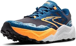 Brooks Caldera 7 Men's Shoes Ebony/Blue Sapphire/Orange Size 10