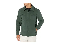 Amazon Essentials Men's Long-Sleeve Polar Fleece Shirt Jacket for Winter, Dark Green, Large