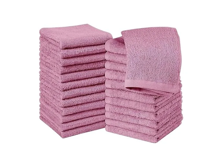 SIMPLI-MAGIC Cotton Washcloths Super Soft Pink Pack of 48