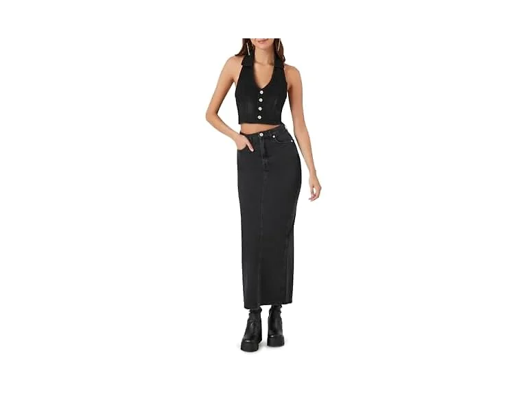 Forever 21 (M) Midi Slit Skirt