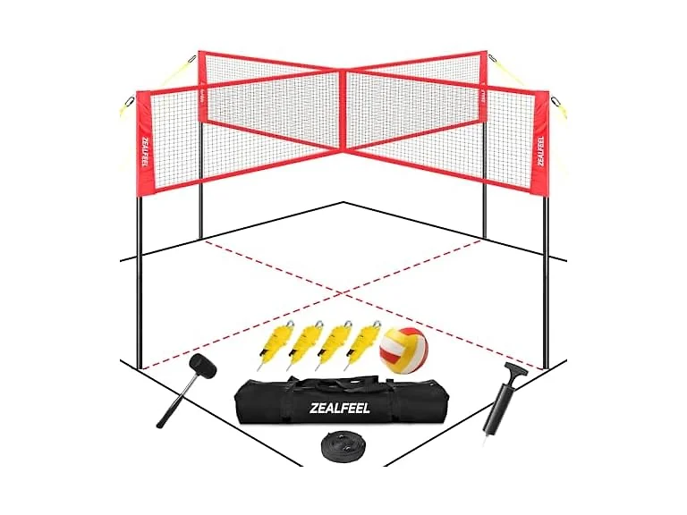 ZEALFEEL 4 Square Volleyball Game Set