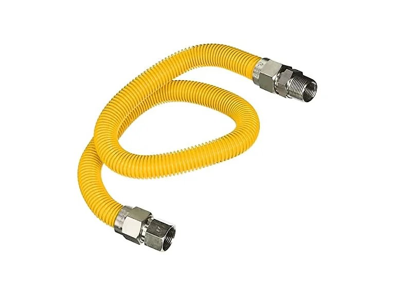 Gas Connector 24 inch Yellow Coated Stainless Steel