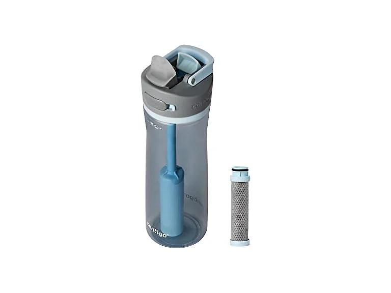 Contigo Wells Plastic Filter Water Bottle 24 Oz, Dark Ice