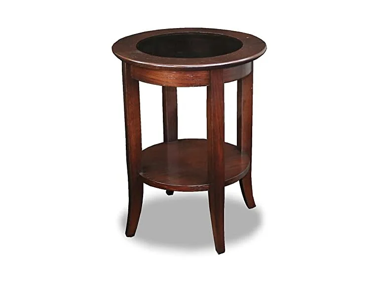 Leick Home Round Glass Top Side Table