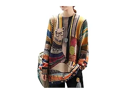 YESNO Women Sweater Graphic Printed Oversized Pullover Sweaters Casual Loose Knit Tops