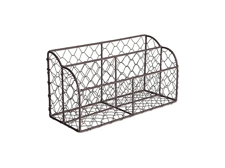 DII Farmhouse Metal Storage, Gray, Letter Holder