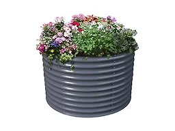 Olle B0B24ZCL4H Round Raised Garden Bed 32” midnight Grey
