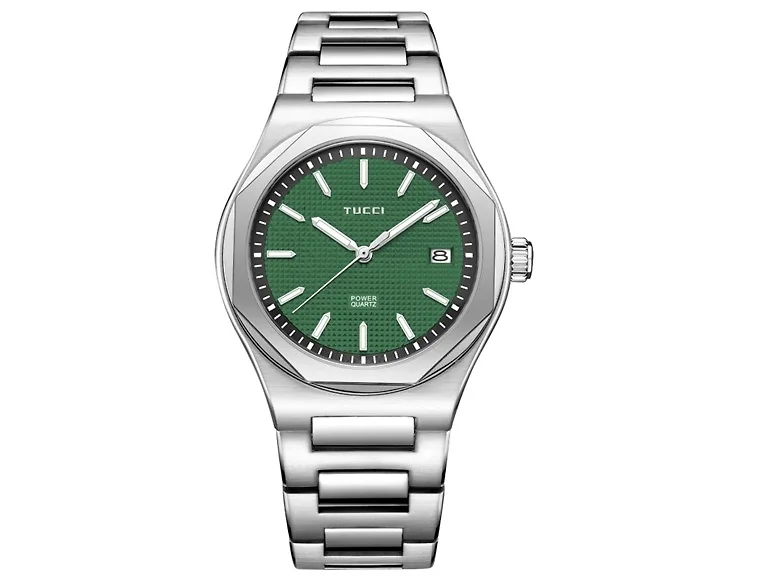CONSUETO / WATCH / SILVER STAINLESS STEEL + GREEN