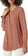 Amazon Essentials Women's Long-Sleeve Relaxed Fit Popover Blouse, Collared Business Casual Work Shirt, Auburn Leopard Print, XX-Large