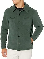 Amazon Essentials Men's Long-Sleeve Polar Fleece Shirt Jacket, Dark Green, X-Small