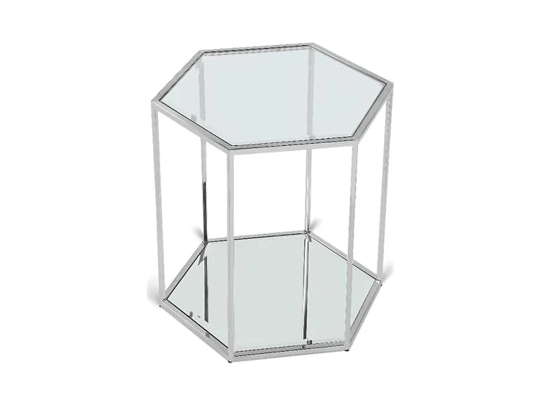 Sei Chrome Glass & Steel End/Side Table
