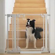 AIKSIWAI Clear Baby Safety Gate for Stairs,29.52-37.79" Wide, 30" Tall Pressure Mounted Acrylic Pet Gate, Easy Walk Through Auto Close Child Gate for Doorways and House,29.52-37.79"