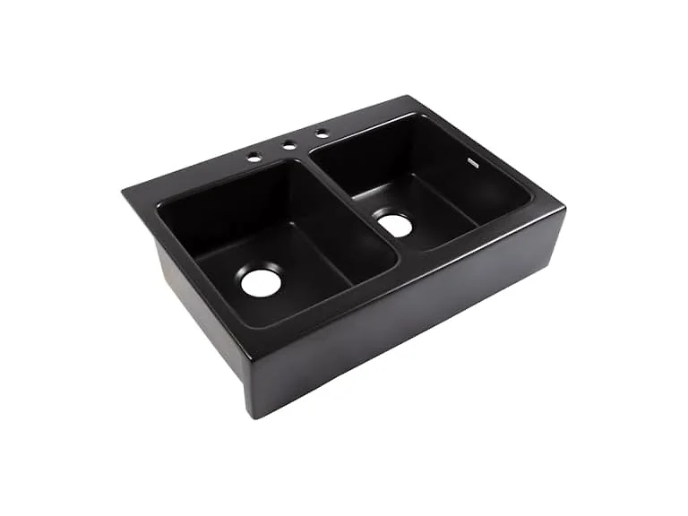 Sinkology Parker 34 Inch Black Fireclay