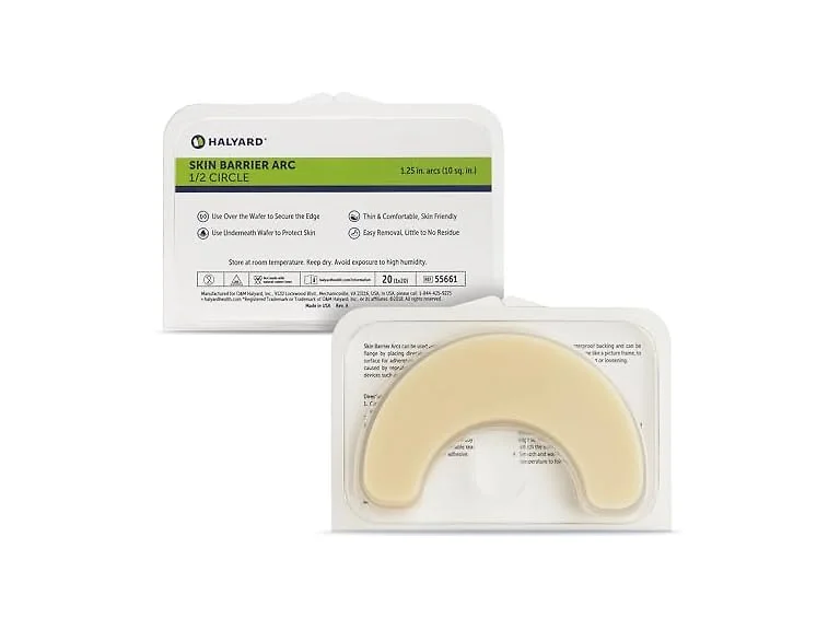 HALYARD Ostomy Elastic Half-Circle Hydrocolloid
