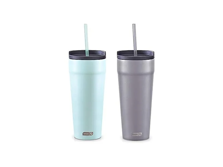 DASH 20oz Tumbler with Spill-Proof Lid and Straw  2PK