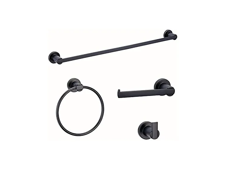 Design House Eastport 4-Piece Bath Accessory Set, Matte Black