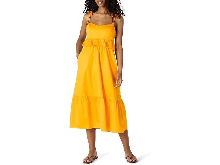 Amazon Essentials Women's Tiered Maxi Dress Golden