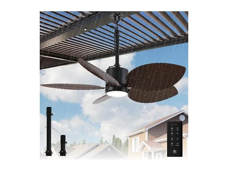 Parrot Uncle 42 Inch Outdoor Palm Leaf Ceiling Fan
