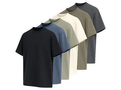 5Pk Asst Mens Cotton Crew S/S Tee