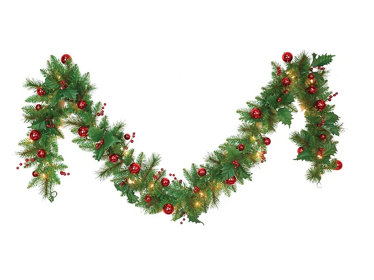 Santa's Workshop, Inc 10 x 9' Garland with Red Balls