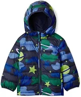Amazon Essentials Boys' Lightweight Packable Hooded Puffer Jacket, Navy Space Camo, X-Large