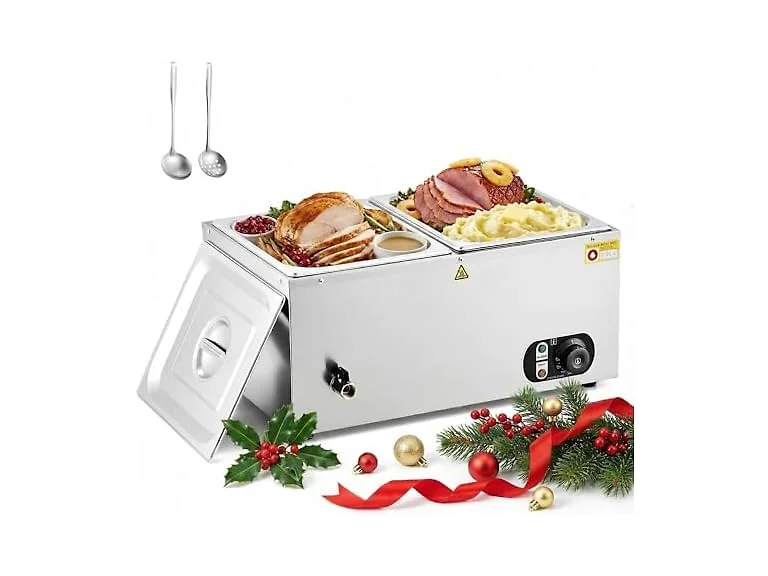 WILPREP Two 1/2 Pans Commercial Food Warmer 
