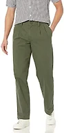 Amazon Essentials Men's Classic-Fit Wrinkle-Resistant Pleated Chino Pant, Olive, 42W x 32L