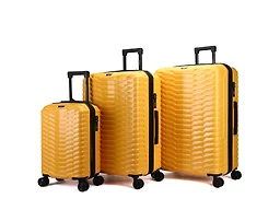 Tucci Occhio Expandable Spinner Wheel Luggage Set, 3-Piece, Yellow
