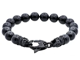 Blackjack Jewelry S-BJS16BSO Genuine Onyx And Black C z Bracelet  