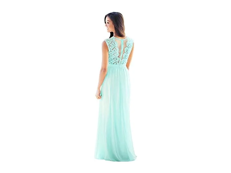 MisShow (10) Maxi Length Lace Bridesmaid Us10