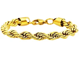 Blackjack Jewelry S-BJS26BGG Polished 7MM Rope Bracelet Gold 
