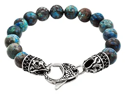 Blackjack Jewelry S-BJS16BAP2 Genuine Apatite Stone Black CZ Bracelet  